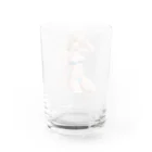 AIオリジナルイラスト　美女男子の金髪の彼女が下着姿で魅了する Water Glass :back