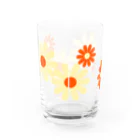 kazeou（風王）のレトロ風花(8枚)黄・オレンジ Water Glass :back