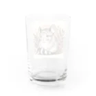 もふっとチンチラ🐭のセピアなチンチラ Water Glass :back