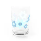 kazeou（風王）のレトロ風花(ドット)B透過 Water Glass :back