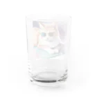 ryusky_333のサングラス姿の猫がヨガポーズでリラックス！ Water Glass :back