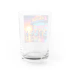 Dracula-modokiの80年代×青春×ゲームセンター×夕日イラスト Water Glass :back