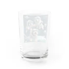 イヅミのお店の宇宙遊泳するミニチュアシュナウザー Water Glass :back