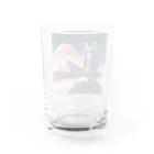 猫好き Japanの武士道ねこ Water Glass :back