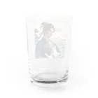 猫好き Japanの猫好きな武士 Water Glass :back