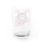オシャンな動物達^_^の桜舞うなかオシャン猫 Water Glass :back