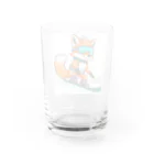 まるアニマル　のスノーボード　キツネ Water Glass :back