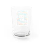 りんりんの可愛いシロクマちゃんショップ　かわいいよ！の白くてふわふわのシロクマちゃんと花々 Water Glass :back