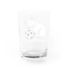 どうぶつやのサッカーボールと猫 Water Glass :back