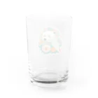 りんりんの可愛いシロクマちゃんショップ　かわいいよ！の花に囲まれている白くま Water Glass :back