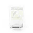 huwahuwa_nikonikoshopのサッカーするネコ Water Glass :back