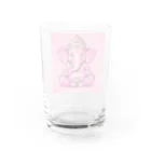 らっきーだよねのピンクガネーシャ　がねちゃん Water Glass :back