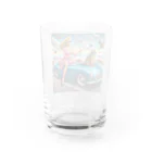 パパネコのドライブにゃんこチャン Water Glass :back