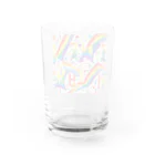 Happy　Rainbow　Flagのレインボーフラッグ Water Glass :back