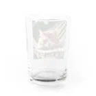 KKaの居眠りニャンコ Water Glass :back