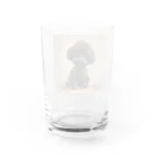 Dan-2024の可愛い黒のトイプードル Water Glass :back