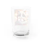 TomaTracksの骨をくわえた猫ちゃん Water Glass :back