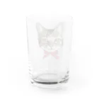 coussinetのほのぼのにゃんこ3兄妹 Water Glass :back