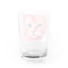 キャツアイのピンクの猫ちゃんやで Water Glass :back