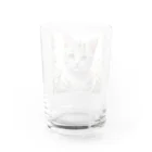 yoiyononakaの虎縞白猫02 Water Glass :back