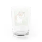 にゃんこーねこの草の中の猫 Water Glass :back