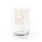 potechi2の走り去るライオンの足跡の部分 Water Glass :back