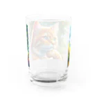 Ama'sのトラ猫Thinking Time Water Glass :back