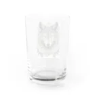 狼迅會の華と曼荼羅モチーフの狼 Water Glass :back