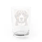 Ama'sの雪の中しかめっ面の犬さん Water Glass :back