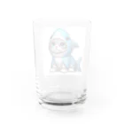 IloveCatのサメのフードを被った子猫 Water Glass :back