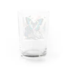 momonekokoの岩場の上で華やかに舞う蝶と咲き誇る花々 Water Glass :back