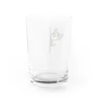 チワワの、のぶながSHOPのひょっこりのぶちゃん Water Glass :back