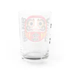 お絵かき屋さんの「受験合格」だるま ダルマ 達磨  Water Glass :back