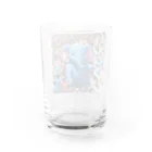 にっくすSTOREの人ごみで押されたり、ぶつけられる青いゾウ Water Glass :back