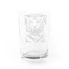 幸運のアートの白黒　ホワイトタイガー Water Glass :back