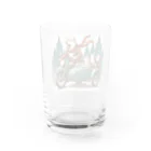 シマのバイクに乗る狼の親子 Water Glass :back