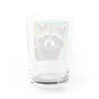 たわしのキリっとしたアライグマ Water Glass :back