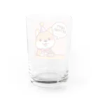 メアリーの柴犬がカラフルなスタンプ Water Glass :back