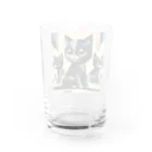 スタイル112の黒猫　キュビズム01 Water Glass :back