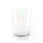 やさしい世界のさくらんぼの花とねこ Water Glass :back