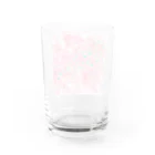 ペコりんショップのピンクフラワーバタフライ Water Glass :back