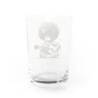 atu-daruma77のウクレレを持つアフロヘアのかわいい成長 Water Glass :back