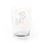 Runのスマホ依存症のダックスフント Water Glass :back