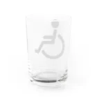 お絵かき屋さんの車椅子マーク（黒） Water Glass :back