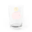 お絵かき屋さんの豚の貯金箱（ポイント） Water Glass :back