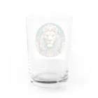 chaochao0701の浮世絵風　ライオン（顔）"Ukiyo-e style lion (face)."  "浮世繪風格的獅子（臉）。" Water Glass :back