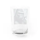 MASU_0420の葉巻を吸うゴリライラストグッズ Water Glass :back