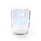 DesignColorsのネオンカラーな夜の少女 Water Glass :back