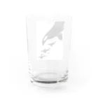 クマやんDesign図のシャチ群 Water Glass :back