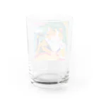 tanather shopのビールを飲んで幸せそうなネコさん Water Glass :back